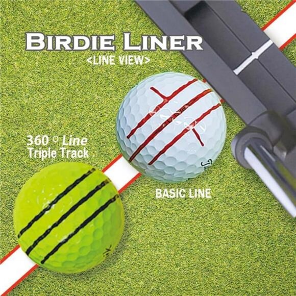 360-Degree Golf Ball Marker Alignment Tool Kit - Triple Line Stencil - Picture 2 of 7